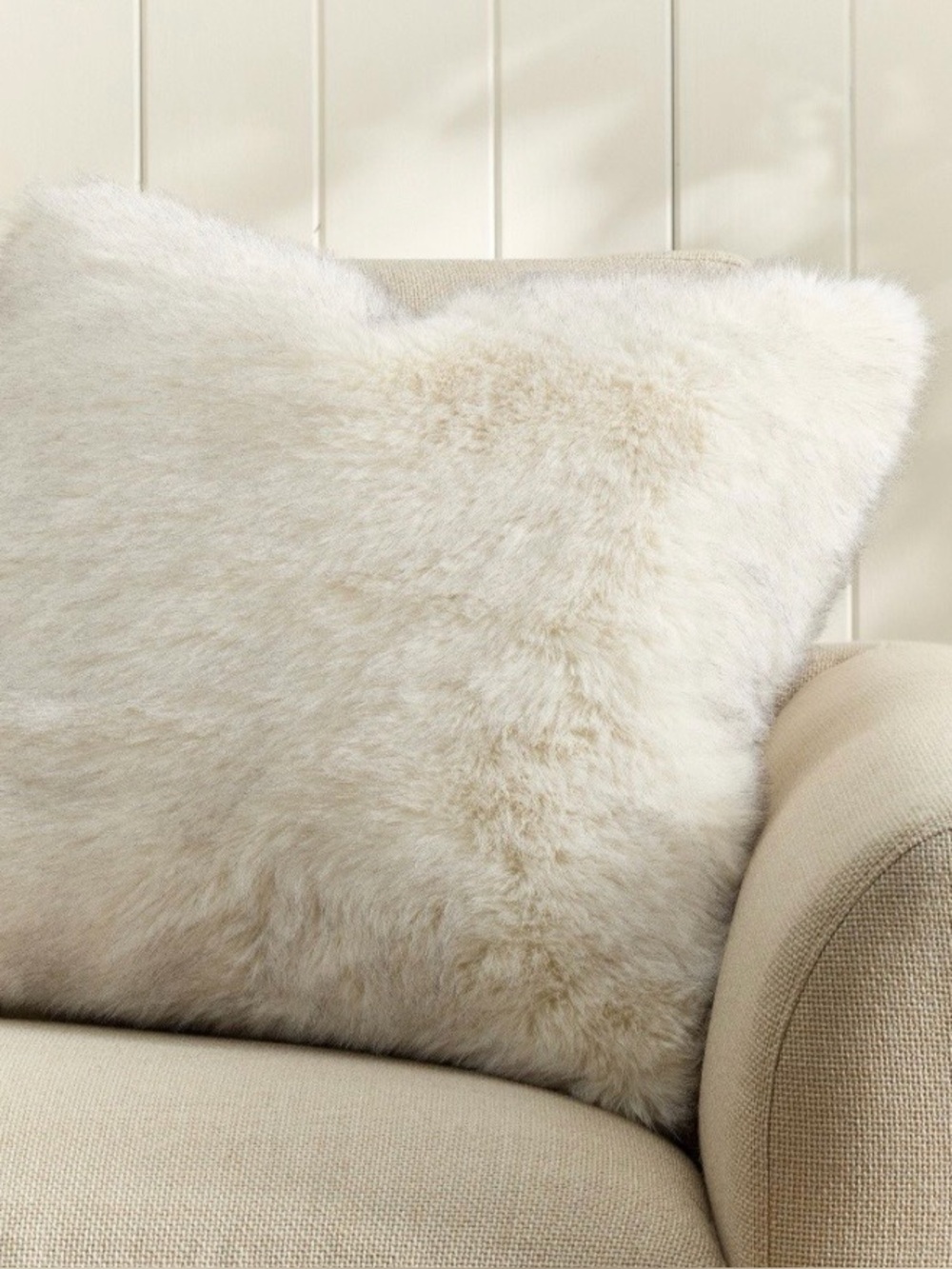 Two Pottery Barn Faux Fur Throw Pillow Covers - 18x18